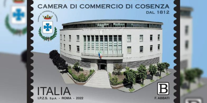 Francobollo dedicato alla Camera del Commercio di Cosenza (ecodellojonio.it)