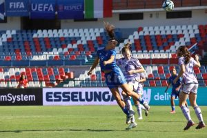 Il gol di Rosanna Ventriglia per il vantaggio dell' Italia(foto Michele De Marco)