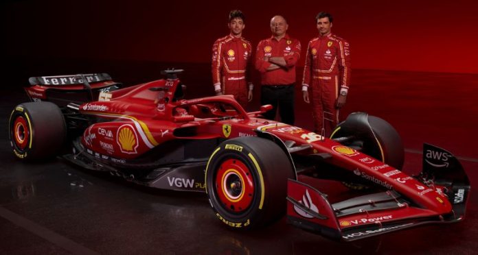 F1 Ferrari SF-24 Vasseur con Leclerc e Sainz