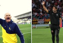 Ascoli-Cosenza, Viali fresco ex: seconda gara di sempre nel genere Bisoli (foto pagina Facebook Modena FC); Viali (foto Mannarino)