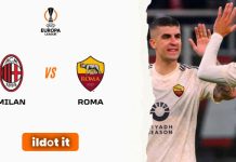 Europa League: la Roma vince il derby italiano, Milan battuto di misura La gioia di Mancini (foto da pagina Facebook AS Roma)