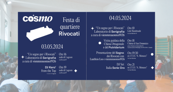COSMO – Cosenza MicroMondi, il 3 il 4 maggio la Festa di quartiere Rivocati