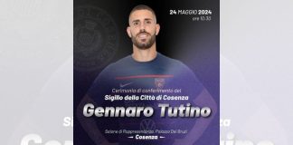 Cosenza, domani il conferimento del sigillo della città a Tutino