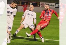 Serie C: già finita l’avventura playoff del Crotone. Passa il Picerno Esposito realizza il gol dell'1-0 (foto pagina Facebook AZ Picerno)