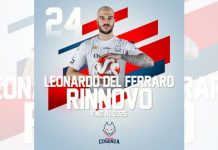 Pirossigeno Cosenza, rinnova anche il portiere Leonardo Del Ferraro