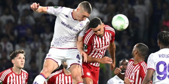 Un momento della finale Olympiacos-Fiorentina (foto pagina Facebook Uefa Europa League)