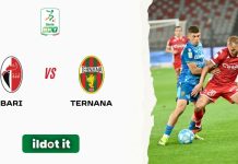 Serie B, playout: Bari-Ternana 1-1, tutto rinviato al ritorno (foto pagina Facebook SSC Bari)