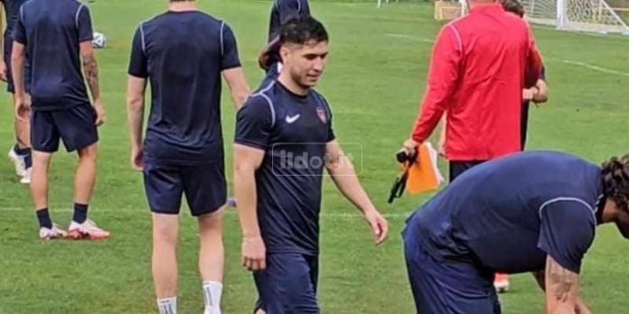 Josè Mauri a Cascia che si allena con il Cosenza