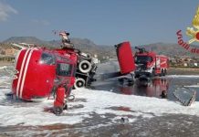 Reggio Calabria, elicottero antincendio si schianta e prende fuoco
