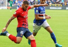 Risentimento muscolare per Tutino, a forte rischio il suo ritorno a Cosenza Tutino in Samp-Cosenza della scorsa stagione (foto Mannarino)