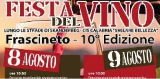 A Frascineto la X edizione della “Festa del Vino”