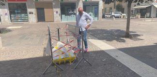 Cosenza, opera di Sosno in frantumi: sopralluogo del Sindaco Caruso