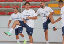 Futsal: la Pirossigeno torna a Cosenza e prepara la prossima amichevole I lupi durante una seduta di allenamento (foto Michele De Marco)