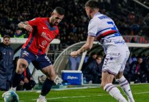 Al 1° minuto di Sampdoria-Cosenza scatterà il riscatto di Tutino Tutino in Cosenza-Sampdoria della passata stagione (foto Francesco Farina)