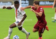 Cosenza meglio in 10 che in 11, finisce 0-0 a Cittadella Kouan nel corso di Cittadella-Cosenza (foto Francesco Grazioli)