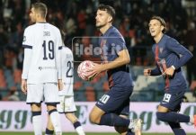 Mazzocchi risponde a Cotali: Cosenza-Modena 1-1 Mazzocchi in Cosenza-Modena (Foto Francesco Farina)