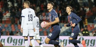 Mazzocchi risponde a Cotali: Cosenza-Modena 1-1 Mazzocchi in Cosenza-Modena (Foto Francesco Farina)