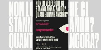Un flash-mob a Cosenza contro la violenza sulle donne lanciato dal CAV Lanzino