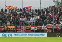 Cesena-Cosenza: anche all’Orogel Stadium tanti tifosi rossoblù al seguito I tifosi del Cosenza in trasferta (foto Francesco Grazioli)