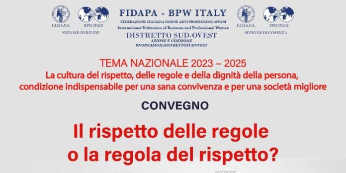 Fidapa Cosenza e Rende insieme per il convegno “Il rispetto delle regole o la regola del rispetto”