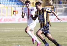 Doppio Adorante e Fortini: Juve Stabia-Cosenza 3-0. Ora è davvero dura per i lupi Candellone scappa via a Caporale in Juve Stabia-Cosenza (foto Francesco Farina)