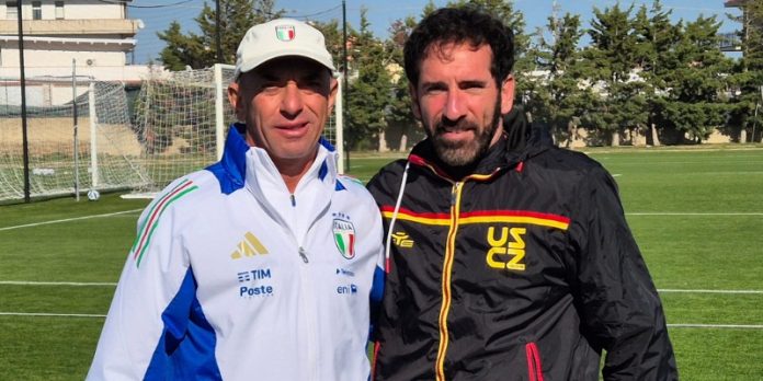 Alberto Bollini con il tecnico del Catanzaro, Fabio Caserta