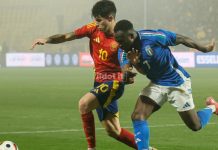 Elite Round U19, domani Francia-Italia a Catanzaro. Fini: “Dobbiamo spingere ancora” Seydou Fini nel match tra Italia e Spagna (foto Francesco Farina)