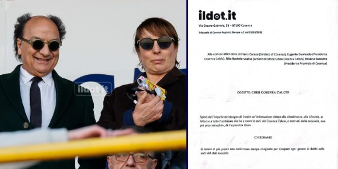 La proprietà del Cosenza, Guarascio e Scalise (foto Francesco Farina)