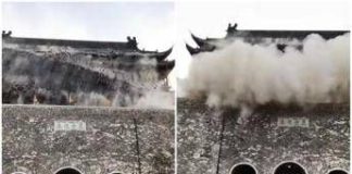 Cina, crolla il tetto della Torre del Tamburo: aveva 650 anni – Video