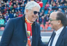 Mentre il Cosenza sprofonda, il Catanzaro fa nuovamente i playoff Guarascio con Floriano Noto prima di un Cosenza-Catanzaro (foto Francesco Farina)