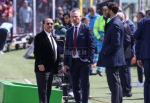 Sudtirol-Cosenza 2-1: le pagelle dei rossoblù Guarascio in compagnia del ds Gennaro Delvecchio (foto Michele De Marco)