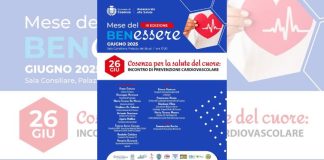 Salute del cuore: giovedì 26 giugno ultimo incontro del Mese del Benessere Cosenza per la salute del cuore