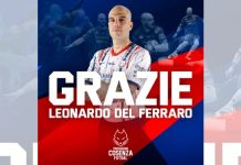 Pirossigeno Cosenza, termina l’esperienza di Del Ferraro in maglia rossoblù Leonardo del Ferraro lascia la Pirossigeno Cosenza
