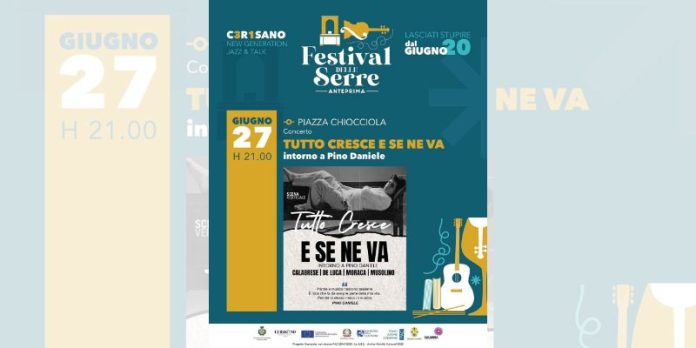 Tutto cresce e se ne va”, il 27 Giugno a Cerisano