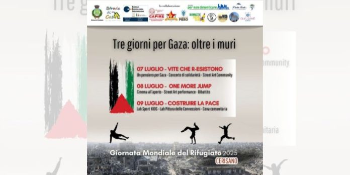 Cerisano (CS) Tre giorni per Gaza oltre i muri, dal 7 al 9 luglio