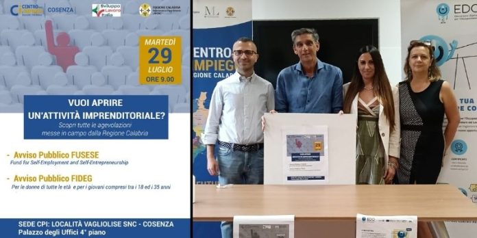 AL CPI Cosenza gli incontri di formazione per chi vuole aprire un'attività imprenditoriale