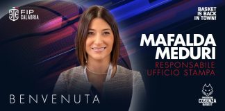 Mafalda Meduri è l’Addetta Stampa della Pirossigeno Cosenza Basket Mafalda Meduri Pirossigeno Cosenza Basket