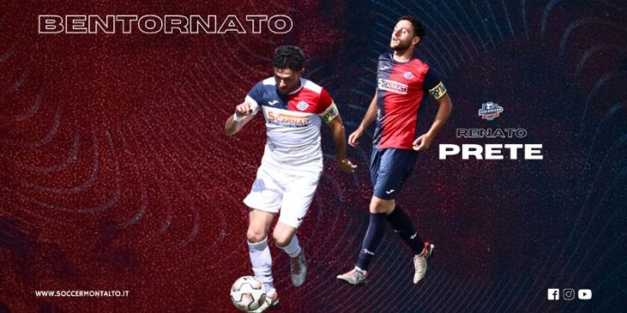 Soccer Montalto Renato Prete torna a vestire la maglia rossoblù