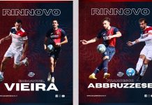 Soccer Montalto, altri rinnovi ufficiali: Vieira e Abbruzzese vestiranno ancora la maglia rossoblù