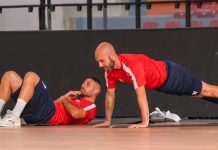 Futsal: Pirossigeno Cosenza attesa dall’amichevole di prestigio con la Meta Catania De Brasi e capitan Marchio in allenamento (foto Michele De Marco)