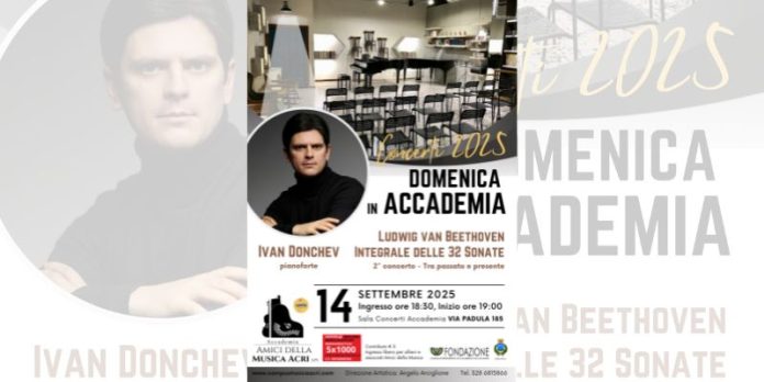 Ivan Donchev prosegue l'integrale delle 32 Sonate di Beethoven all'Accademia Amici della Musica di Acri
