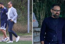 Il Cosenza pensa al mercato degli svincolati per completare la rosa Lupo e Roma, ds e collaboratore tecnico del Cosenza (foto Michele De Marco e Francesco Farina)