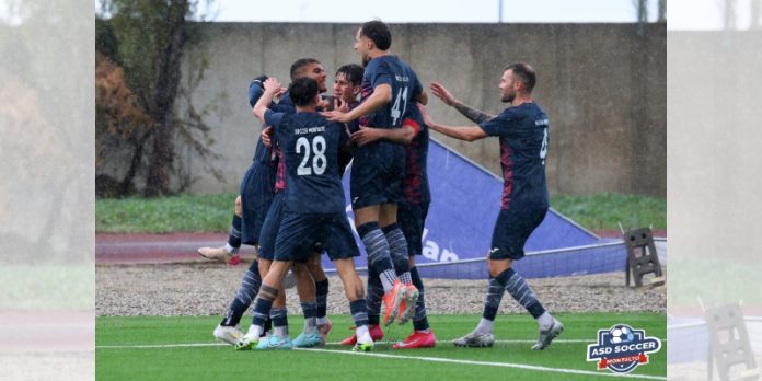 L'esultanza della Soccer Montalto dopo una rete