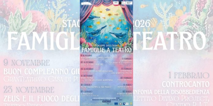 Locandina Famiglie a teatro 2025-2026 Locandina Famiglie a teatro 2025-2026