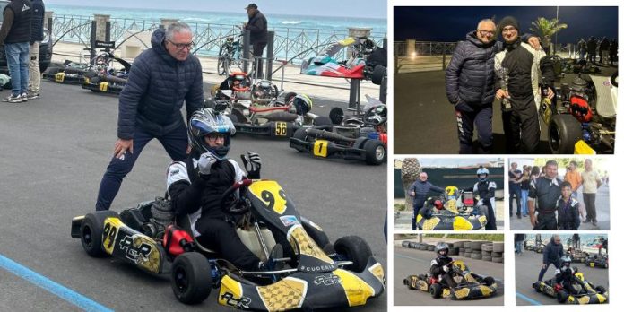 1° Trofeo del Mare Gara Go-Kart il pilota Soveritano Gianpiero Spezzano sul podio