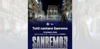 Domani 13 gennaio a Cosenza la registrazione dello spot RAI “Tutti cantano Sanremo”