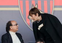 Lite in centro, coinvolta l’amministratrice del Cosenza Calcio Scalise Il patron Eugenio Guarascio e l'amministratore unico del Cosenza calcio Rita Rachele Scalise (foto Francesco Farina)