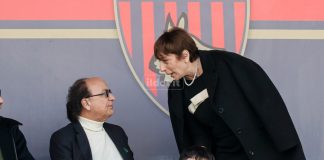Lite in centro, coinvolta l’amministratrice del Cosenza Calcio Scalise Il patron Eugenio Guarascio e l'amministratore unico del Cosenza calcio Rita Rachele Scalise (foto Francesco Farina)
