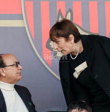 Lite in centro, coinvolta l’amministratrice del Cosenza Calcio Scalise Il patron Eugenio Guarascio e l'amministratore unico del Cosenza calcio Rita Rachele Scalise (foto Francesco Farina)