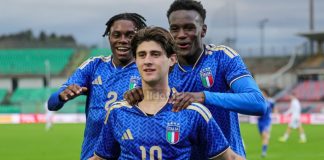Azzurrini implacabili: l’Italia U19 annienta anche la Slovacchia, a Cosenza finisce 3-0 Liberali festeggia il gol del raddoppio (foto Francesco Farina)